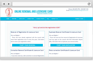Renewal and Licensure Card